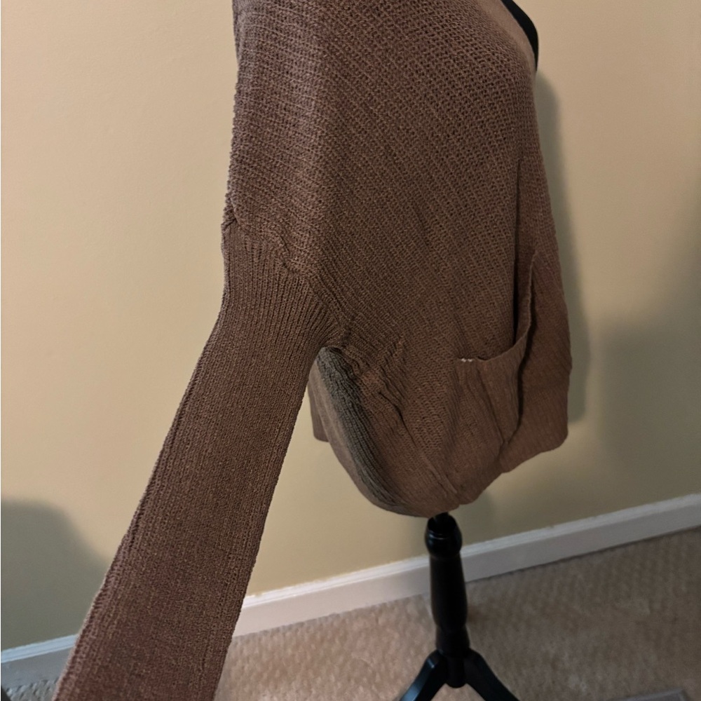 Miracle Brown Open-Front Knit Cardigan - Picture 10 of 10